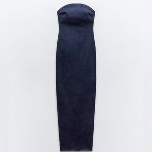 Zara Strapless Denim Dress